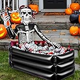 39 Inch Halloween Inflatable Decorations Skeleton Drink Cooler, Large Capacity Ice Bucket for Drinks, Halloween Party Supplie