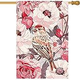HOMETITUTE Spring Summer Garden Flag 28 x 40 Inch Large Bird Flora House Flag for Yard Porch Patio Outdoor Decor Double Sided Seasonal Banner