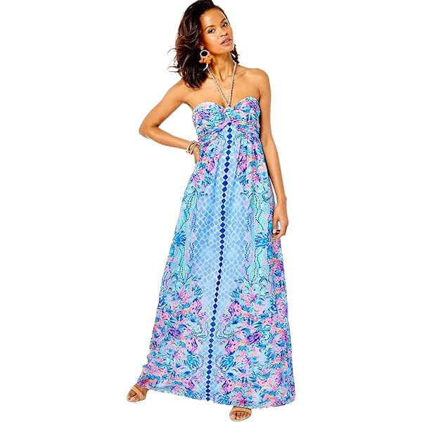 chinese dress ladies Lilly Pulitzer, Womens, Etta Short Sleeve Maxi Dress, Low Tide Navy  Pandarama, XX-Small at Amazon Women's Clothing store