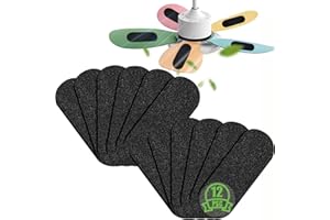 GYGBVO 12 Pack Ceiling Fan Filters for Blades, Ceiling Fan Filter, Unscented Activated Coconut Shell Carbon Ceiling Fan Air Filter-Easy-Stick Ceiling Fan Air Filters, Universal Ceiling Fan Blade(10mm thick)