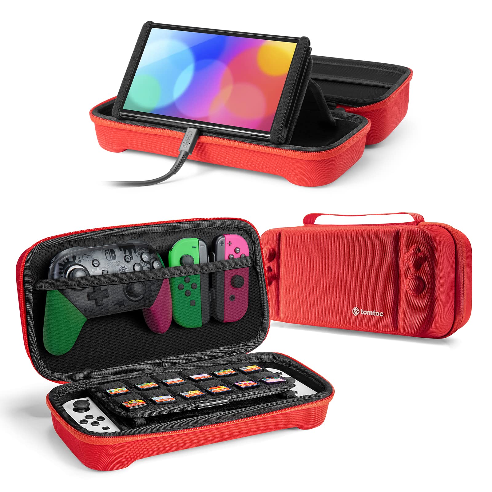 tomtoc-Funda-para-Nintendo-Switch-Switch-OLED-2021-Estuche-Rigido-para-Consola-Switch-Mando-Pro-24-Juegos-Joy-con