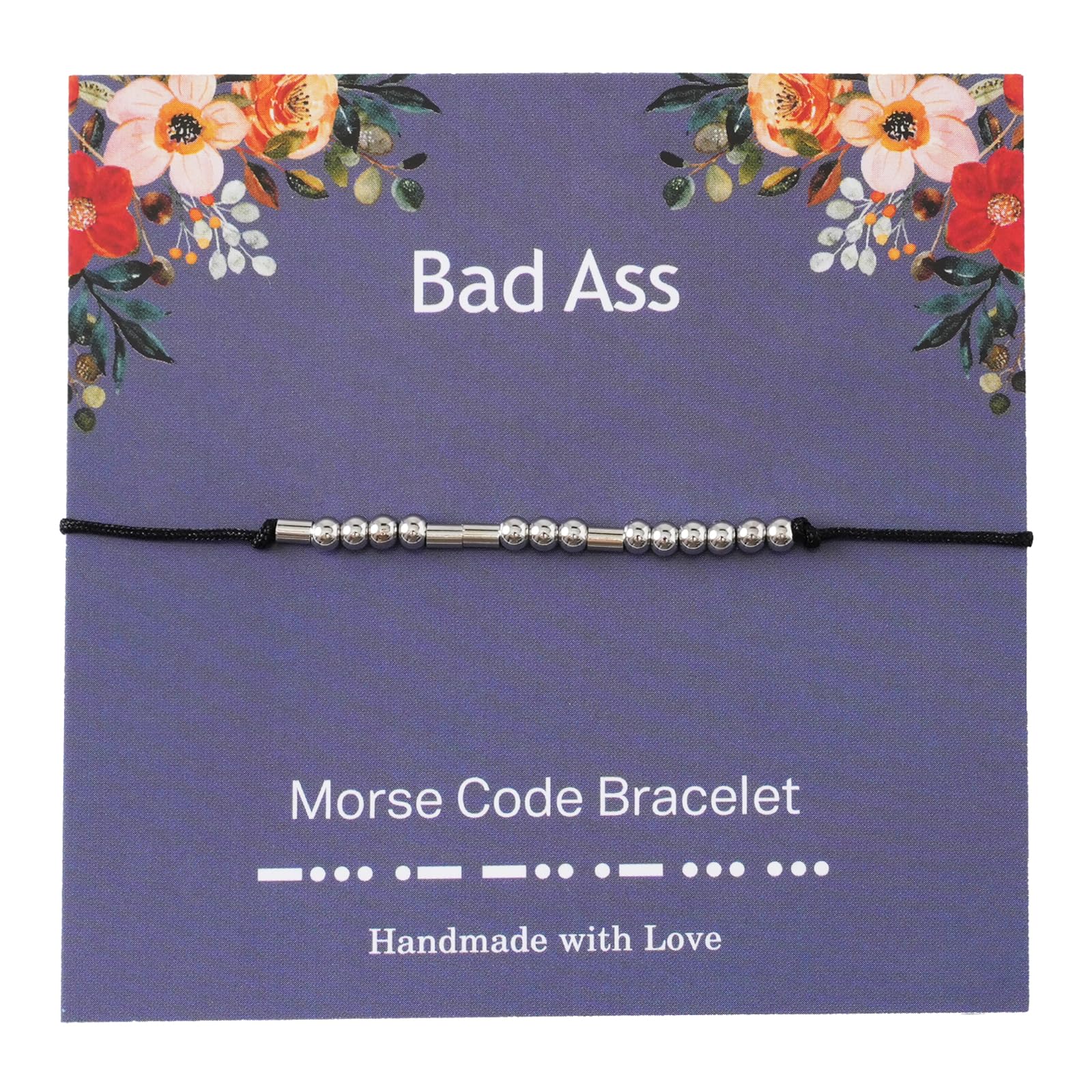 PNNY AMDA Morse Code Bracelets: Funny Inspirational Gifts for Women Sisters - Birthday Graduation Friendship Gifts for Her (BA) SL-MSMM-BA2