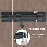 Sayayo Heavy Duty Slide Gate Latch Bolt 180mm SUS304 Matte Black view 2