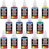 U.S. Art Supply Airbrush Paint Set - 12 Color Ready to Spray Air brush Paint, 1-Ounce Water-Based Acrylic Primary Opaque with Reducer & Cleaner for Painting Metal, Plastic Models, Canvas, Wood