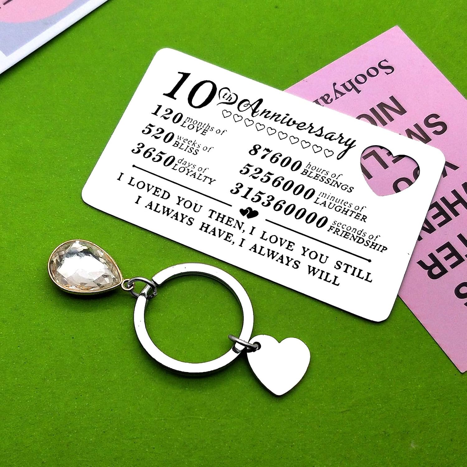 Engraved Wallet Card Inserts 10th Wedding Anniversary Wallet Card Gifts...