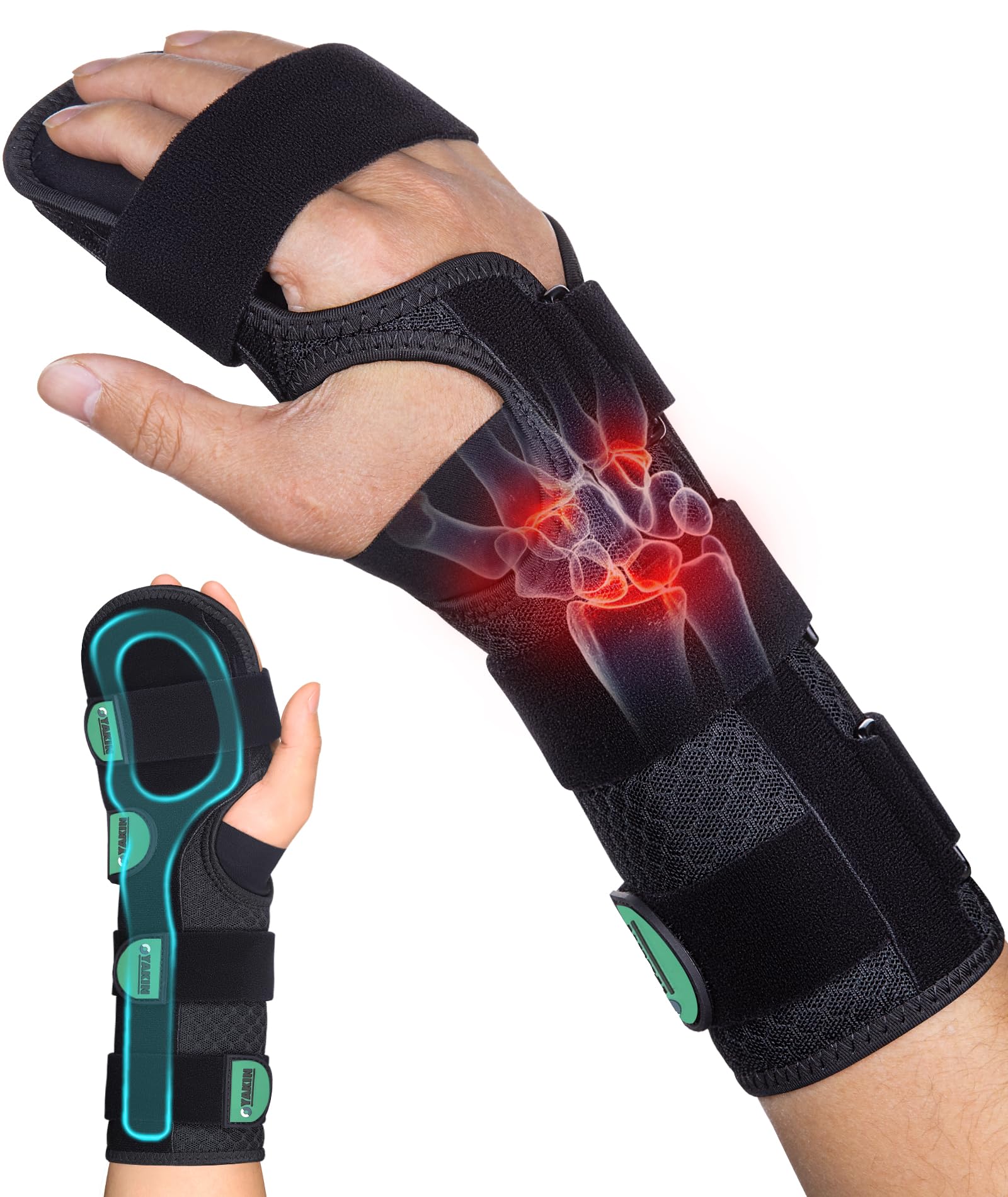 Photo 1 of Oyakin Resting Hand Splint for Stroke Recovery & Carpal Tunnel Relief - Night Immobilizer with Removable Splints, Arthritis & Tendonitis - Adjustable Wrist Support Brace Right Hand for Men & Women