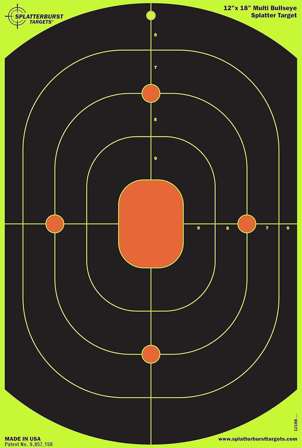 Splatterburst Targets - 12 x 18 inch Bullseye Reactive Shooting Target - Shots Burst Bright Fluorescent Yellow Upon Impact - Gun - Rifle - Pistol - Airsoft - BB Gun - Pellet Gun - Air Rifle : Sports & Outdoors