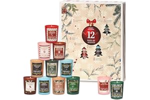 MARACCO 12 Days of Christmas Scented Candles Advent Calendar Candle Gift, 12PCS 1 oz Soy Wax Candles Christmas Candle Set Gift