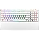 ASUS ROG Strix Scope II 96 Wireless Moonlight White Gaming Keyboard, Hot-Swappable Pre-lubed ROG NX Snow Switches, Tri-Mode C