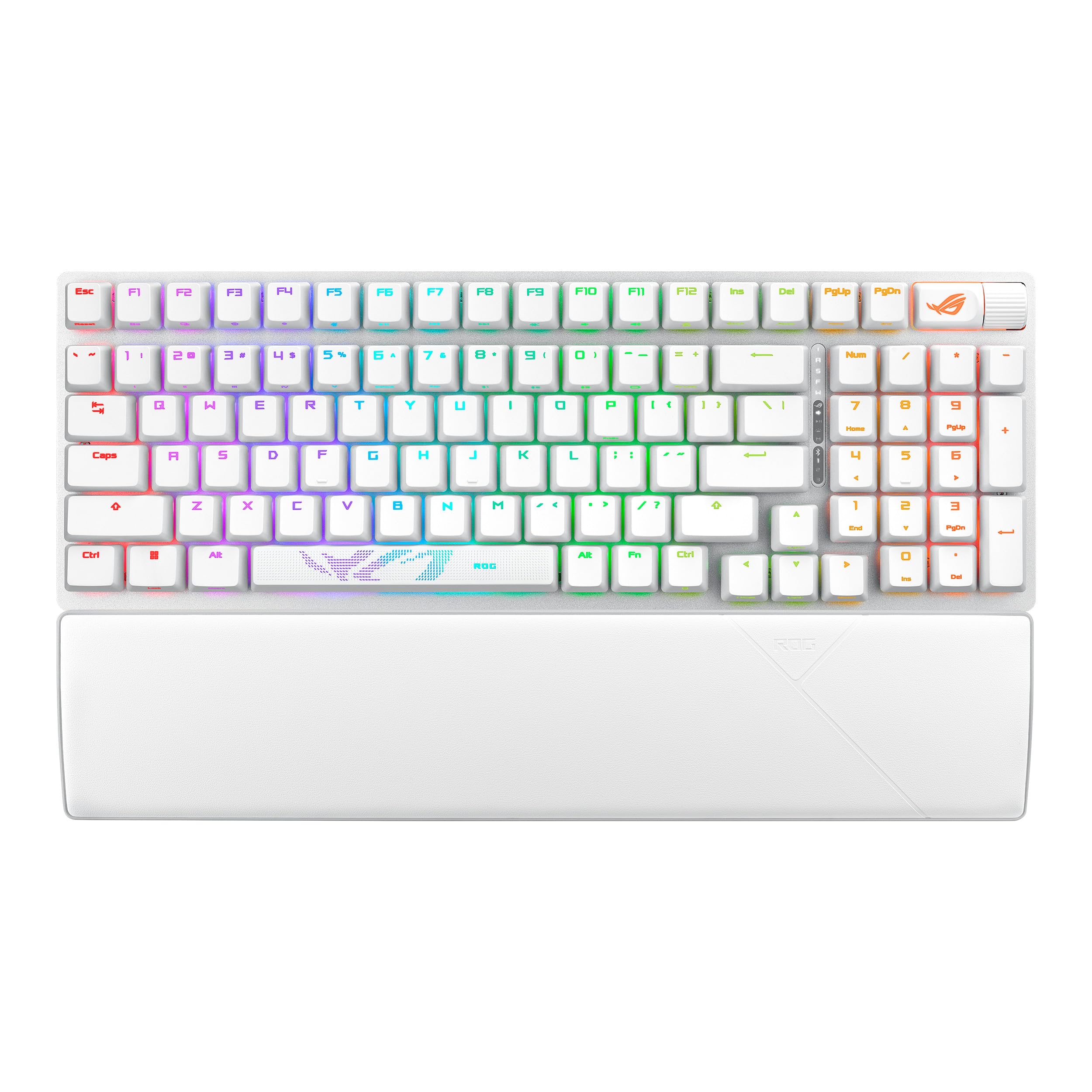ASUS ROG Strix Scope II 96 Wireless Mechanical Gaming Keyboard – 96% Full-Size, Tri-Mode Connectivity, Hot Swappable Pre-lubed ROG NX Storm Clicky Switches, PBT Keycaps, RGB, PC/Mac Support - White Image