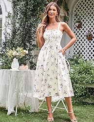 Floral Corset Sundress for Women Ruched Bust Summer