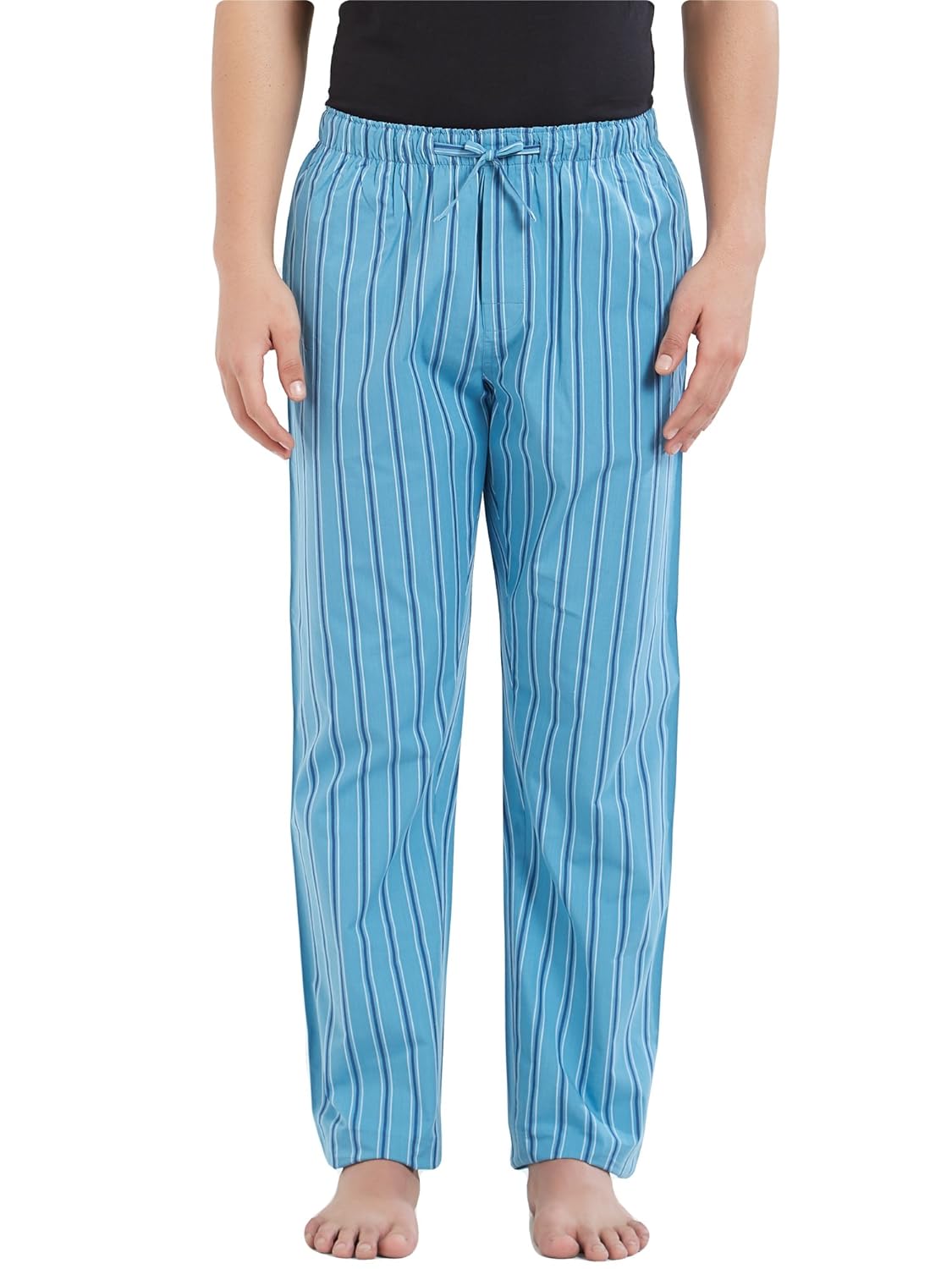 xyxx men's compact cotton checkered pyjama-lime & blue checks