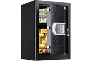 RETLLAS Home Safe Fireproof Waterproof,Fireproof Safe with Digital Keypad,Security Large Safe Box for Documents Money Gun and Other Personal Items(2.2 Cuft Black)