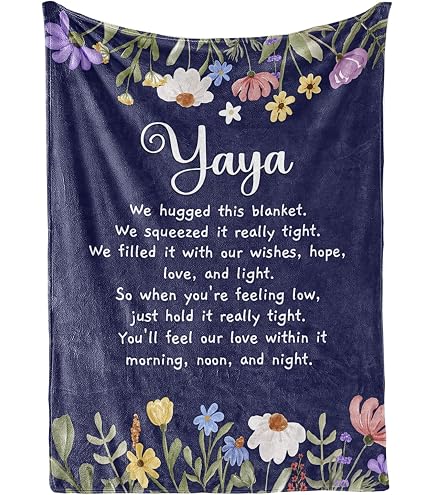 Yaya Gifts Blanket For Grandma - Flannel Throw With Sunflower Design, Cozy 60x50 Inch Gift From Grandkids