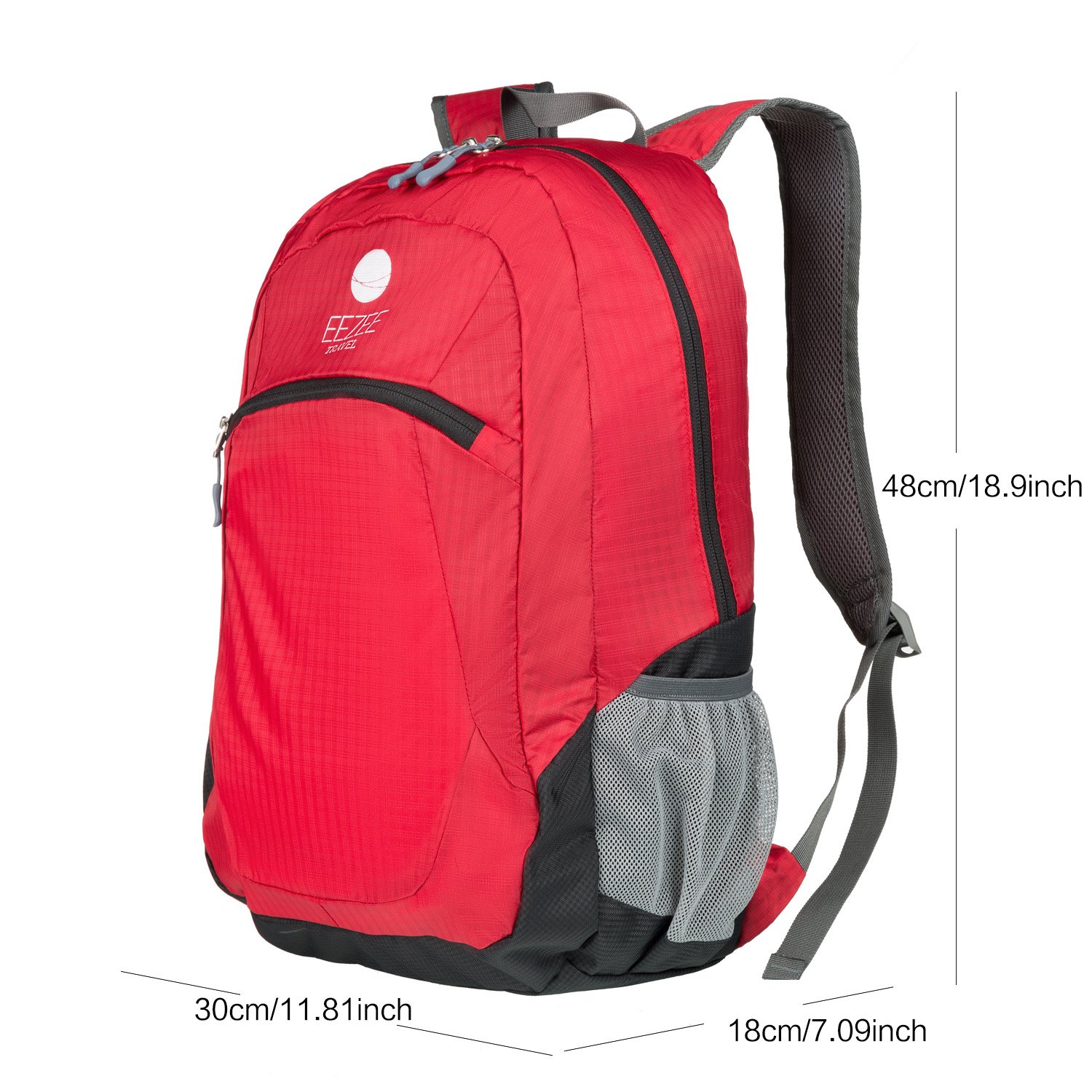 EEZEE ARCHES 28L Ultralight Foldable Backpack Waterproof Anti-Tear Handy Daypack (Red)