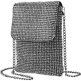 KDUPUP Rhinestone Crossbody Cell Phone Purse Wallet Clutch Crystal Evening Handbags Bling Shoulder Smart Phone Bag