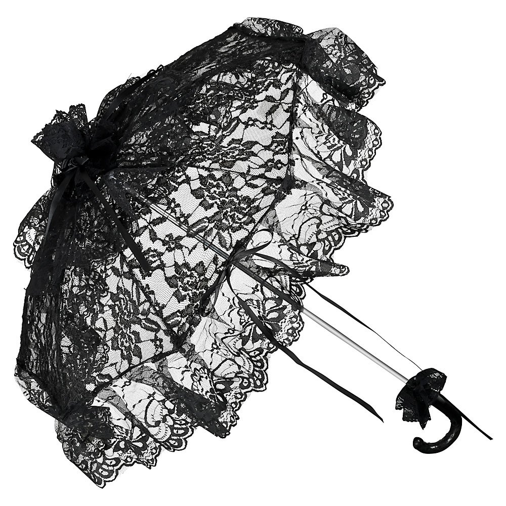 VON LILIENFELD Bridal Wedding Lace Umbrella Accessoire Women Josephine Black