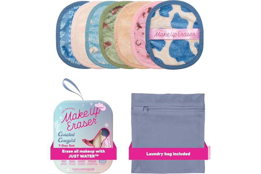 The Original Makeup Eraser, 7-Day Set, Erase All Makeup with Just Water, Including Waterproof Mascara, Eyeliner, Foundation, Lipstick, Sunscreen, and More!