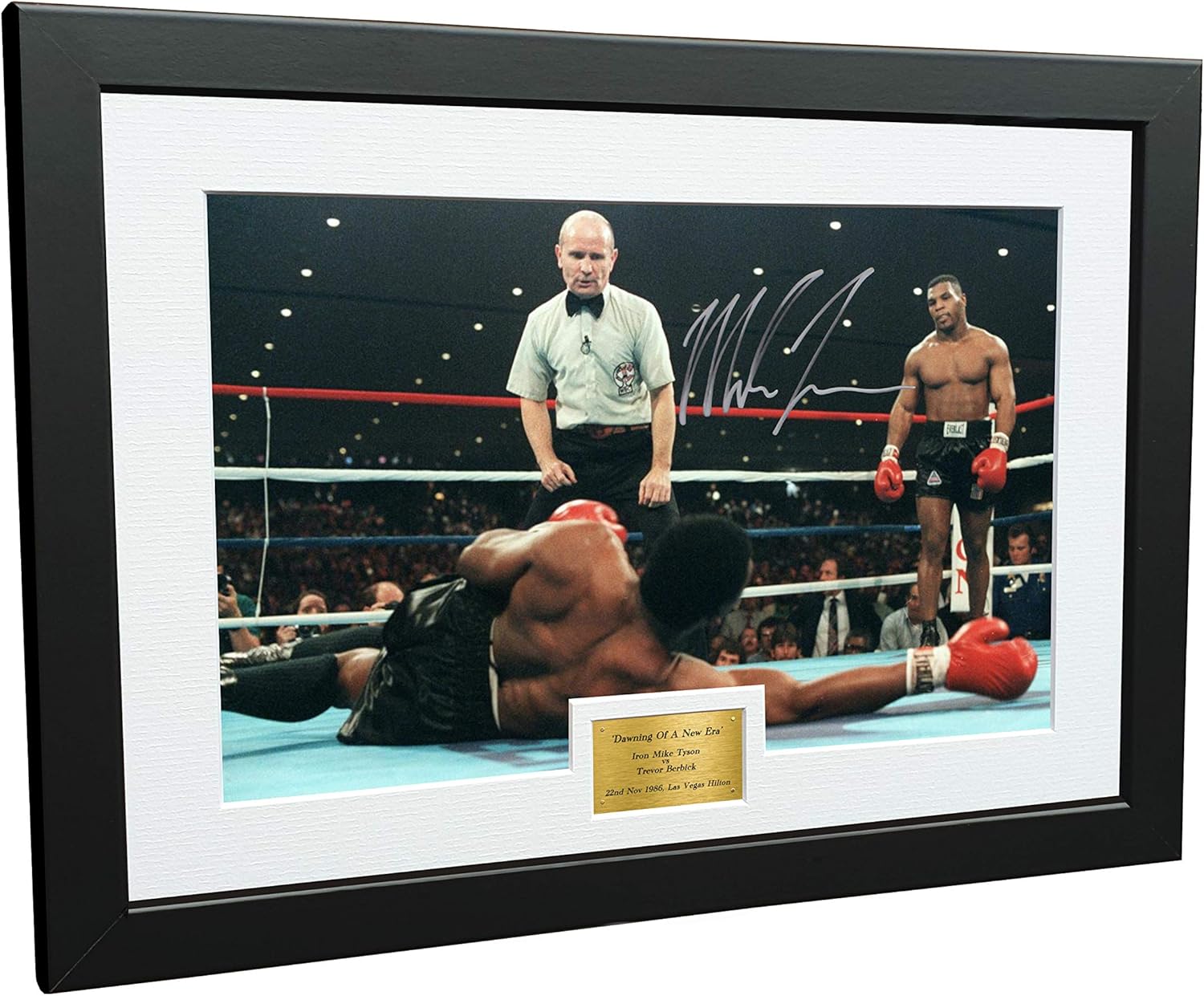 Amazon Com Kitbags Lockers Mike Tyson Vs Trevor Berbick Dawning Of A New Era 12x8 A4 Autographed Signed Photo Photograph Picture Frame Boxing Gift 2 Photographs