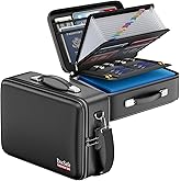 DocSafe Fireproof Document Box with Lock＆Shoulder Strap, Hard-Shell Case File Organizer with Accordion File Folder, Multi-Lay