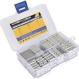 Haisstronica 220PCS Non-Insulated Butt Connectors Kit,Non-Insulated Wire Connectors of Tinned Red Copper,24-22 22-18 18-14 14