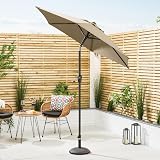 Christow Tilting Garden Parasol Umbrella UV Protective Polyester Canopy with view 2