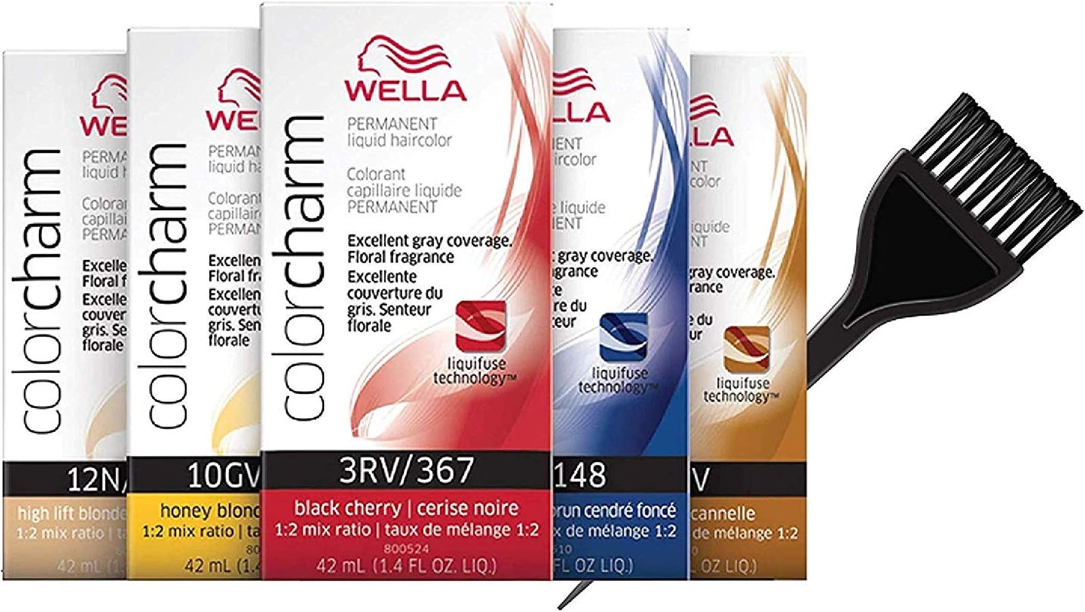 Wella COLOR CHARM PERMANENT Liquid Haircolor (w/Sleek Tint Brush) Excellent Gray Coverage, Floral Fragrance, 1:2 Mix Ratio Hair Color DYE (7NG MEDIUM BEIGE BLONDE)