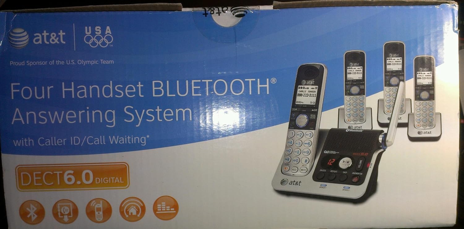 Amazon.com : ATT Dect 6.0 Four Handset Bluetooth Answering System with  Caller Id/call Waiting TL92420 : Cordless Telephones : Electronics