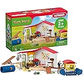 Schleich Farm World - 54 PC Baby Animal Hotel Playset with Cute Pets, Caretaker and Movable Accessories - Realistic Dog and C