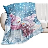 Snowman Blanket, Snow Throw Blankets, Winter Blankets, Snowmans Stuff Fleece Flannel Plush for Women Men Boys Girls Lovers Adults Soft Bedding for Sofa Bed Decor 40"x50"