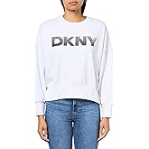 DKNY womens Ombre Sequin Logo Crewneck Sweatshirt