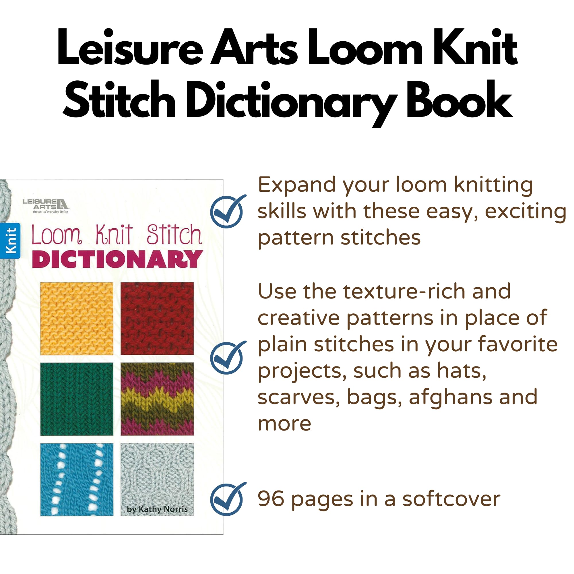 Leisure Arts Loom Knit Stitch Dictionary Knitting Book