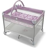 Graco On the Go Zip Pack 'n Play Playard, Lilac Mod | 2 Modes: Zip-In Raised Infant Bassinet &amp; Toddler Playard; Easy Fold, Ultra-Soft Fabrics, Safe Sleep Design, Travel-Ready