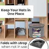 UPJWS Large Round Hat Storage Bag with Lid for Women Travel Toy Container view 5