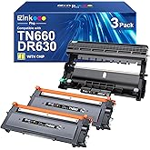 DR630 Compatible Toner Cartridge & Drum Unit Replacement for Brother DR630 TN660 TN-660 TN630 High Yield to use with HL-L2380DW HL-L2300D HL-L2340DW MFC-L2680W MFC-L2740DW Printer (3 Pack)