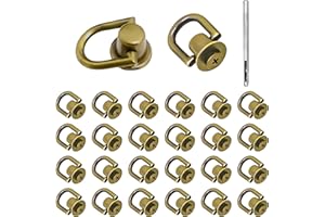 INKNOTE Rivets D Ring Stud Screw Ball Post Head Buttons Stud Screw, Metal Ring with Hole Punch DIY Backpack Purse Craft
