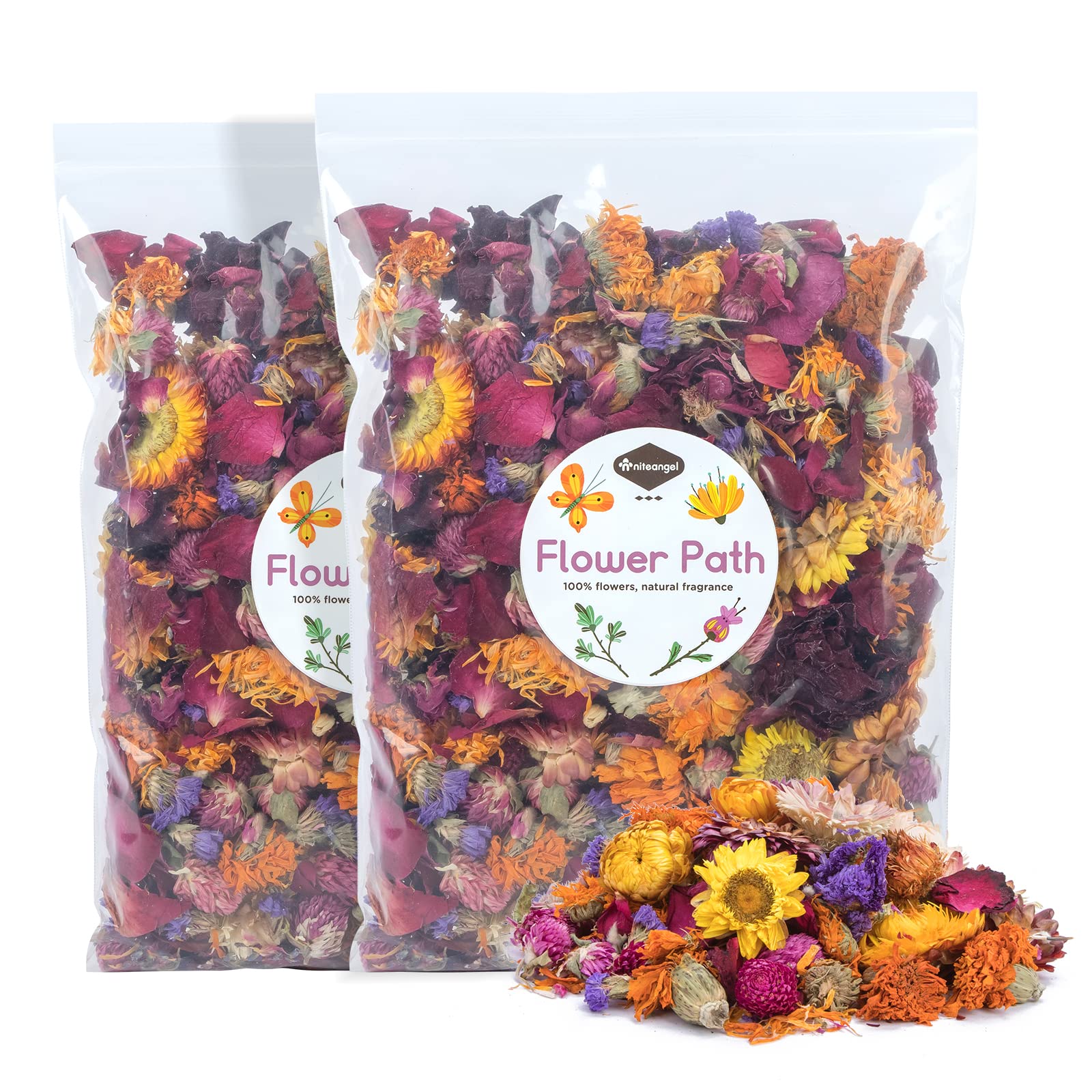 Niteangel® Natural & Soft Hamster Bedding Mate Small Animal Habitat Decor for Syrian Dwarf Hamsters Gerbils Mice Degus Bunny or Other Small-Sized Pet (Flowers Scent Path)