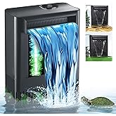 Turtle Tank Filter Aquarium Fish Filter w/U-V Light for Large 40-150 Gallon | 4-Stage Flow Adjustable Low Water Level Internal Deodorization Green Clean Machine Killing Saltwater Freshwater Clear