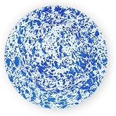 Enamelware Dinner Plate, 10.25 inch, Blue/White Splatter (Single)