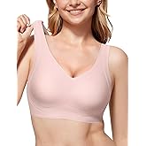 Vertvie Women's Wireless Supportive Bras Comfortable Seamless Full Coverage Bra No Underwire Soft Push Up Everyday Bralette