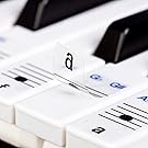 Keysies Transparent Plastic Removable Piano and Keyboard Note Stickers - Plus Handy Placement Guide.