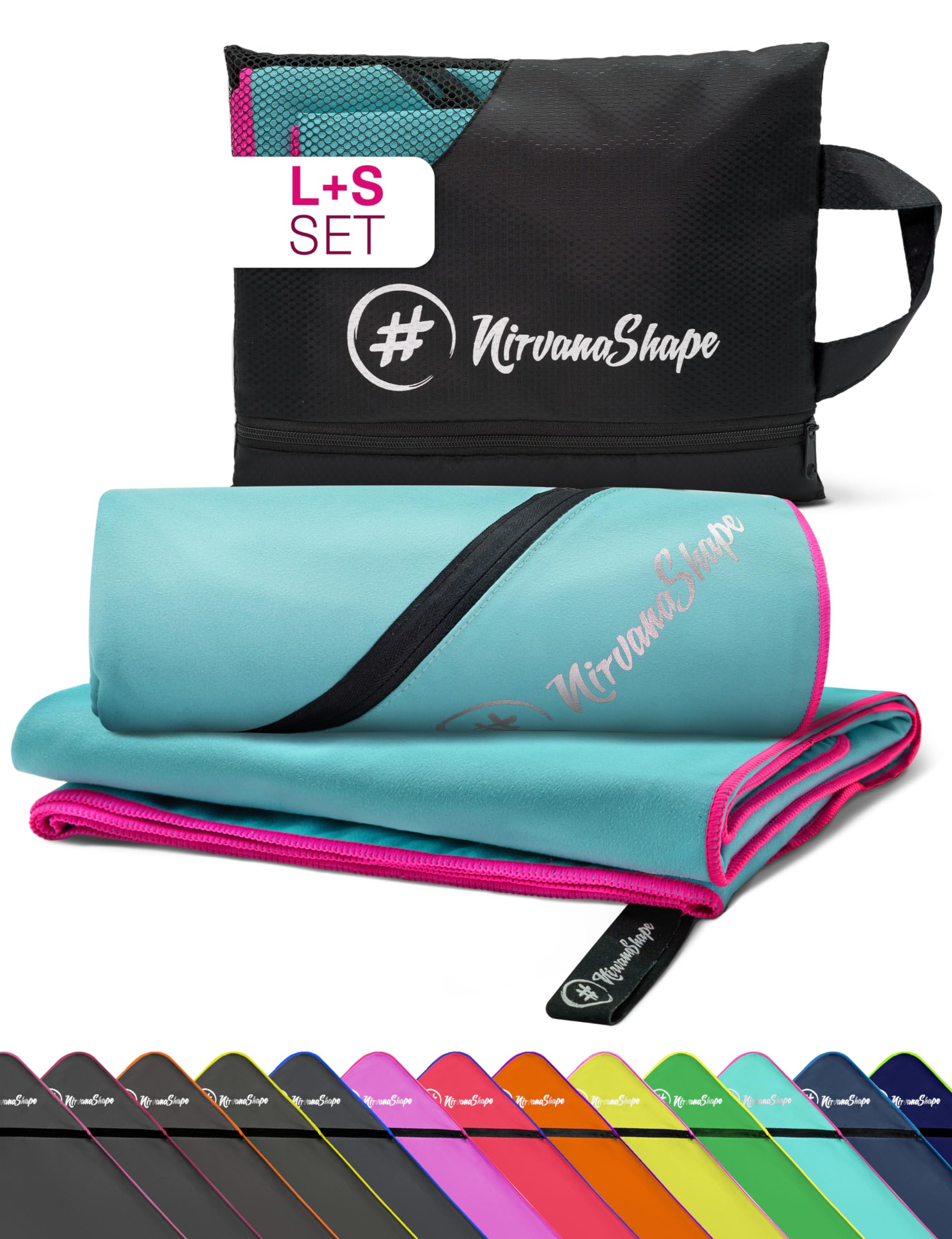 NirvanaShape Microfiber Towel, Absorbent, Lightweight, Quick-Drying, Ideal for Travel, Sports, Fitness, Yoga, Sauna, Swimming