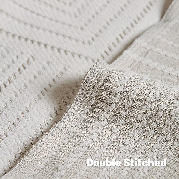 FUTEI CREAM DECORATIVE THROW PILLOW COVERS 22X22 INCH SET OF 2,SOFT COZY CHENILLE GEOMETRIC TEXTURED CUSHION CASE,HOME DECOR FOR COUCH BED LIVING ROOM