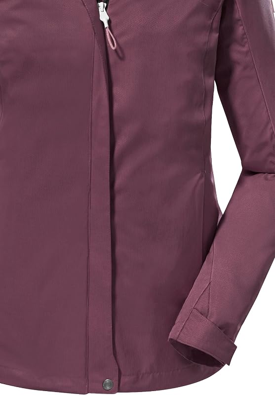 Donna Giacca funzionale/giubbotto da esterno con cappuccio senza zip KOS 133 WMN JCKT, aubergine, 34, 38383-000