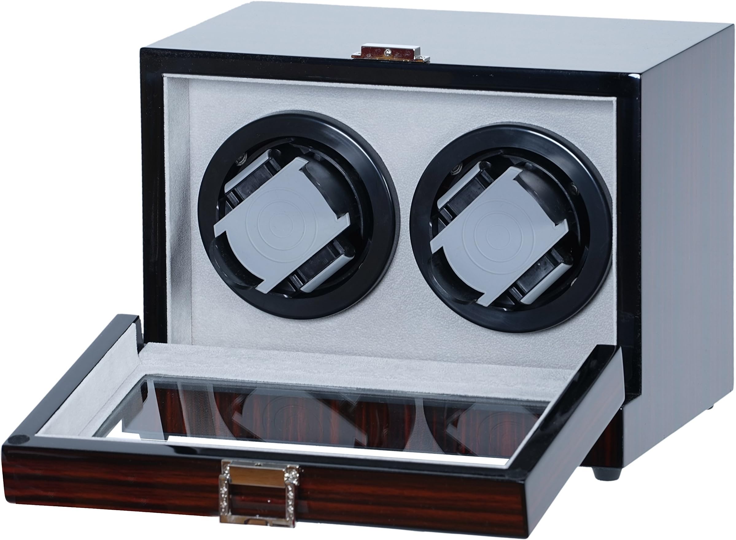 Watch Winder Ebony Wood W/LCD Display for Automatic Watches.