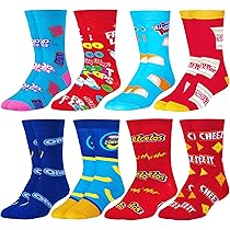 Crazy Socks–Snack Food Value Bundle – 8-Pack Novelty Crew Socks