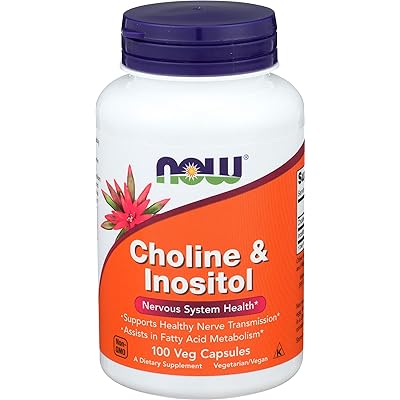 NOW Choline and Inositol 500mg, 100 Capsules (Pack of 2)