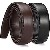 CHAOREN Ratchet Belt Replacement Strap 1 3/8”, Leather Belt Strap for 40MM Slide Click Buckle