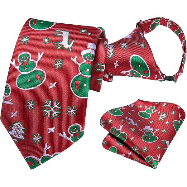 Retreez Christmas Santa Hat And Snowflakes Pattern Pre-tied Boy's