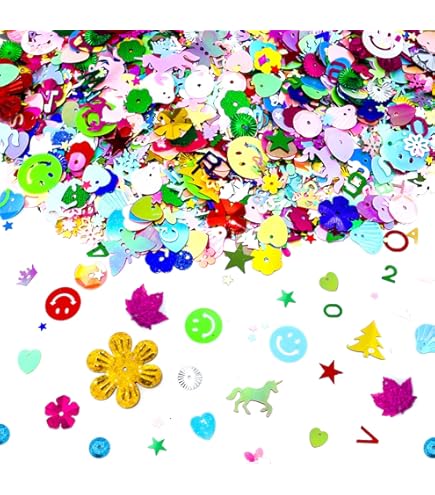 750pcs Rainbow Sequin Snowflakes - 20mm 15 Color Mix For Christmas Crafts